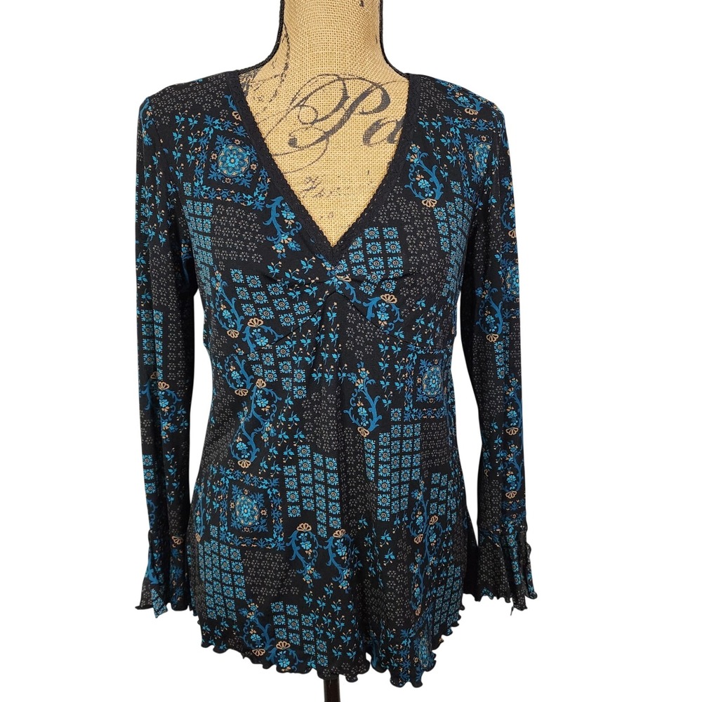 Vtg‎ Y2K INC International Concepts Size MP Whimsigoth Goth Mesh Babydoll Blouse